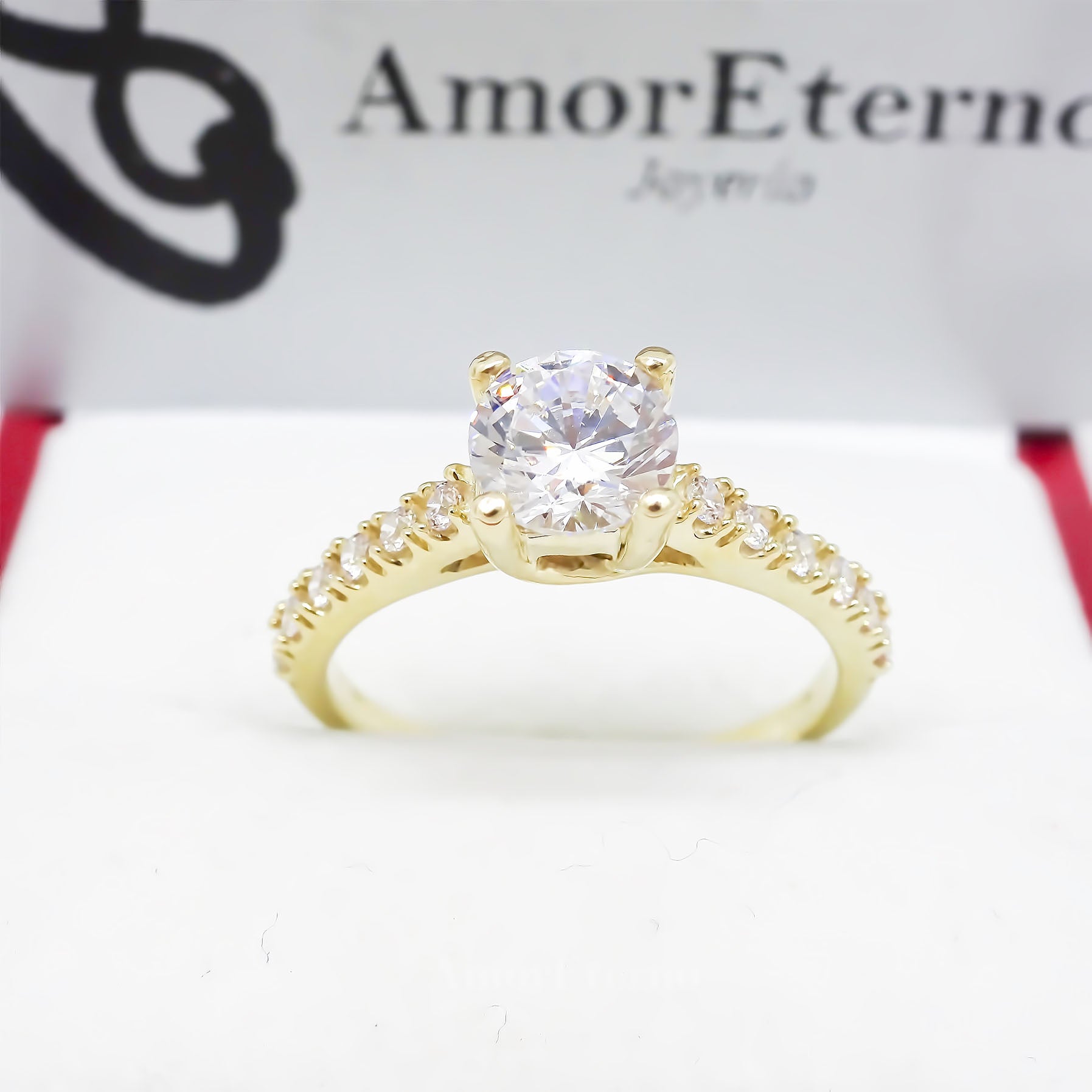 Amor Eterno - Anillo Round / Oro 10k Sólido