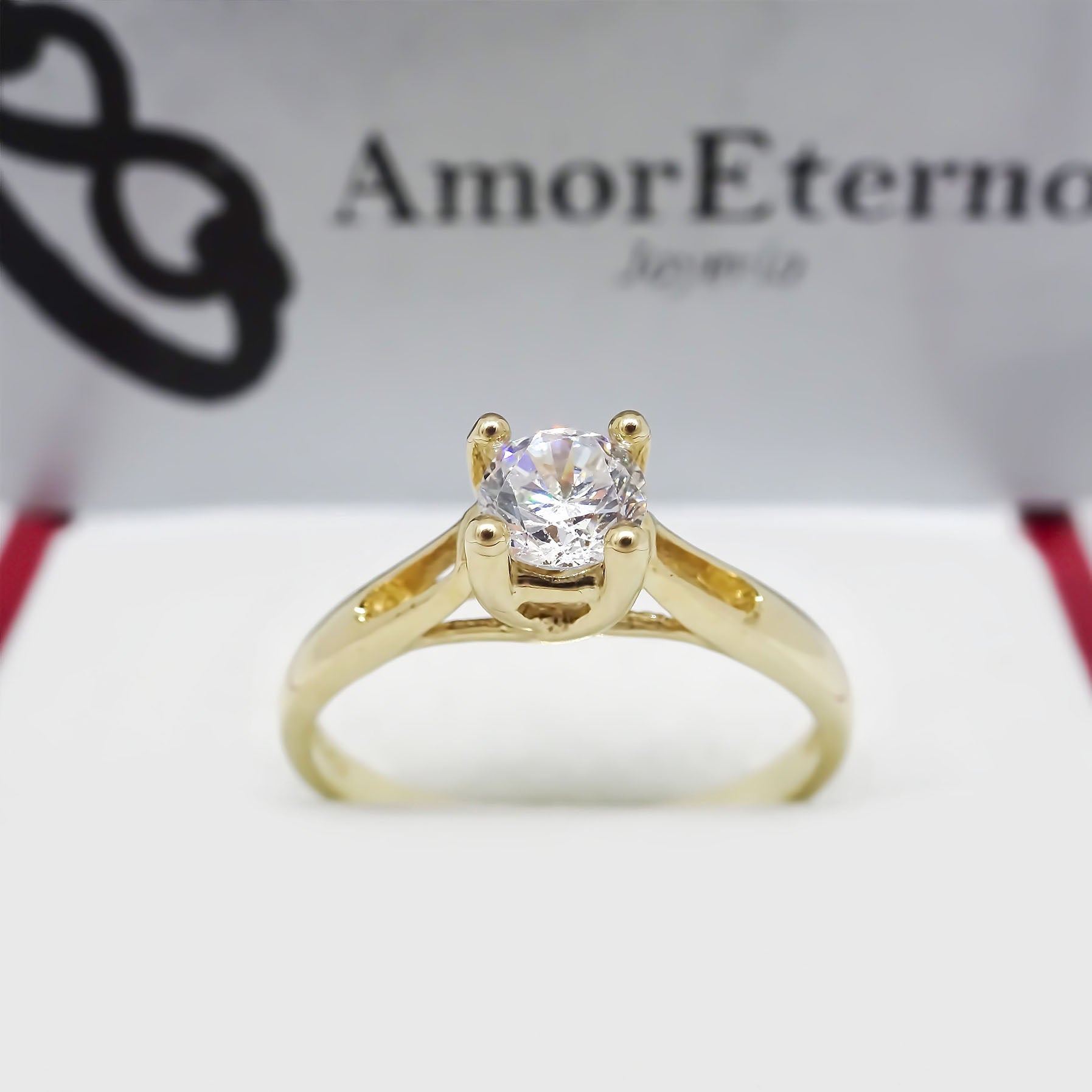 Amor Eterno - Solitario Hermoso / Stephanie / Oro 10k Solido