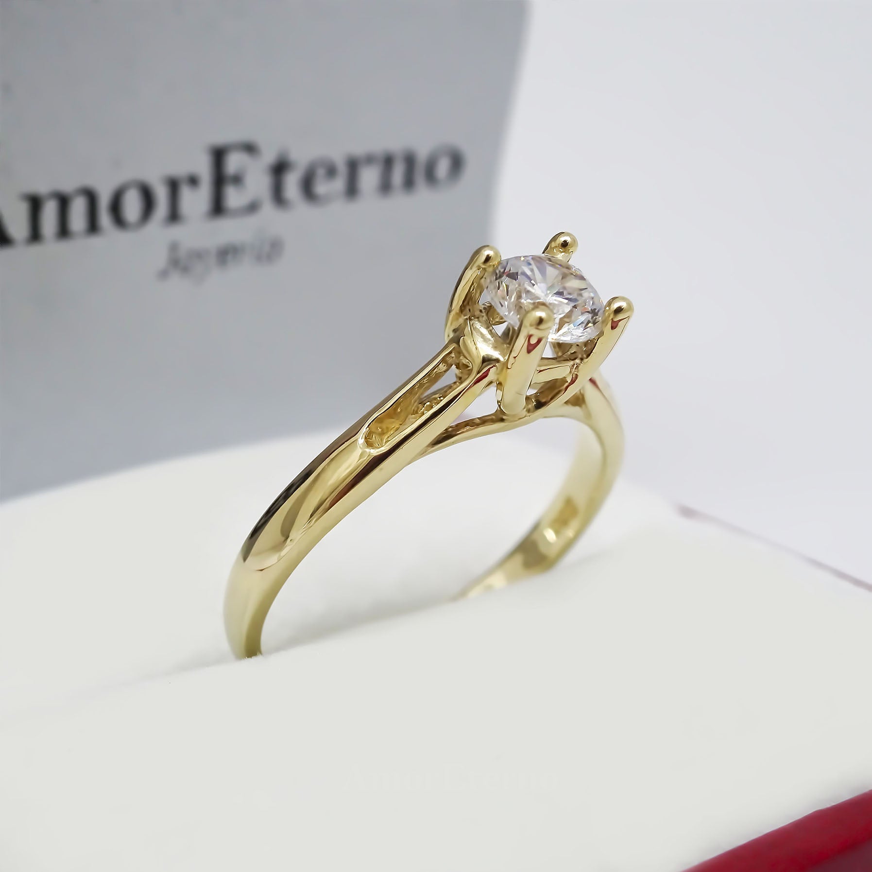 Amor Eterno - Solitario Hermoso / Stephanie / Oro 10k Solido