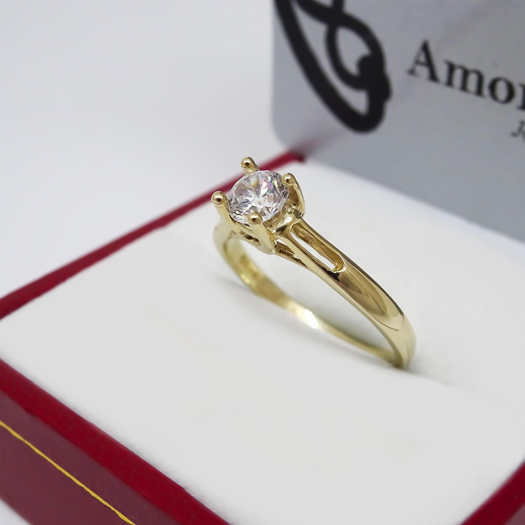 Amor Eterno - Solitario Hermoso / Stephanie / Oro 10k Solido