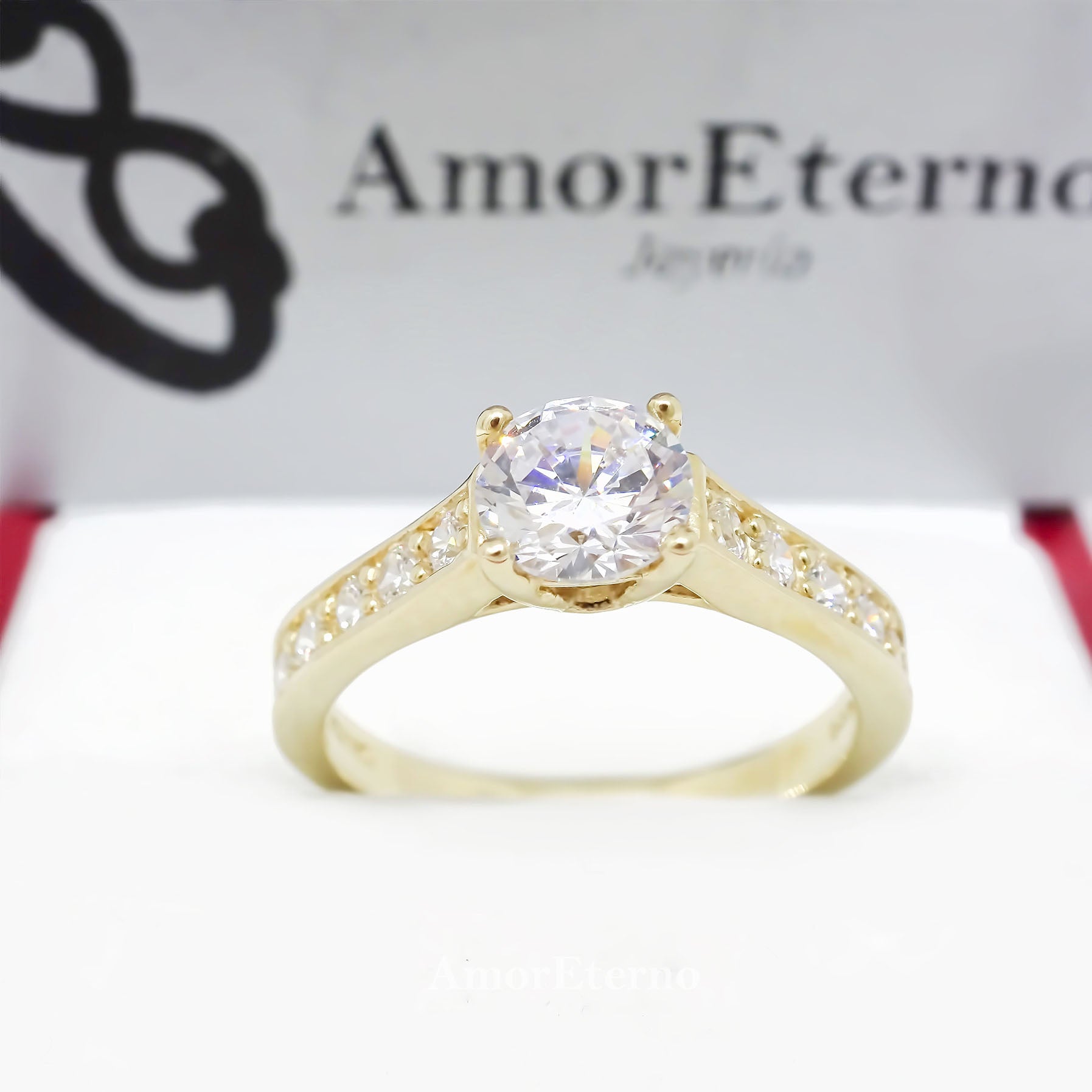 Amor Eterno - Solitario Hermoso / Collin / Oro 10k Solido