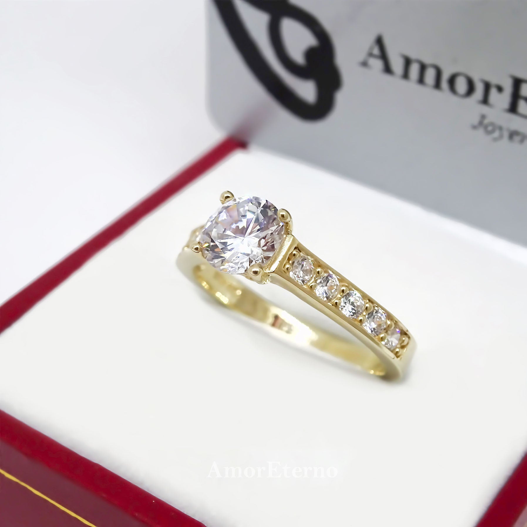 Amor Eterno - Solitario Hermoso / Collin / Oro 10k Solido