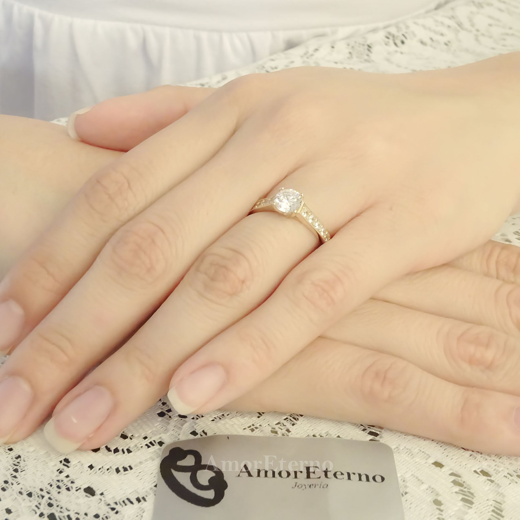 Amor Eterno - Solitario Hermoso / Collin / Oro 14k Solido