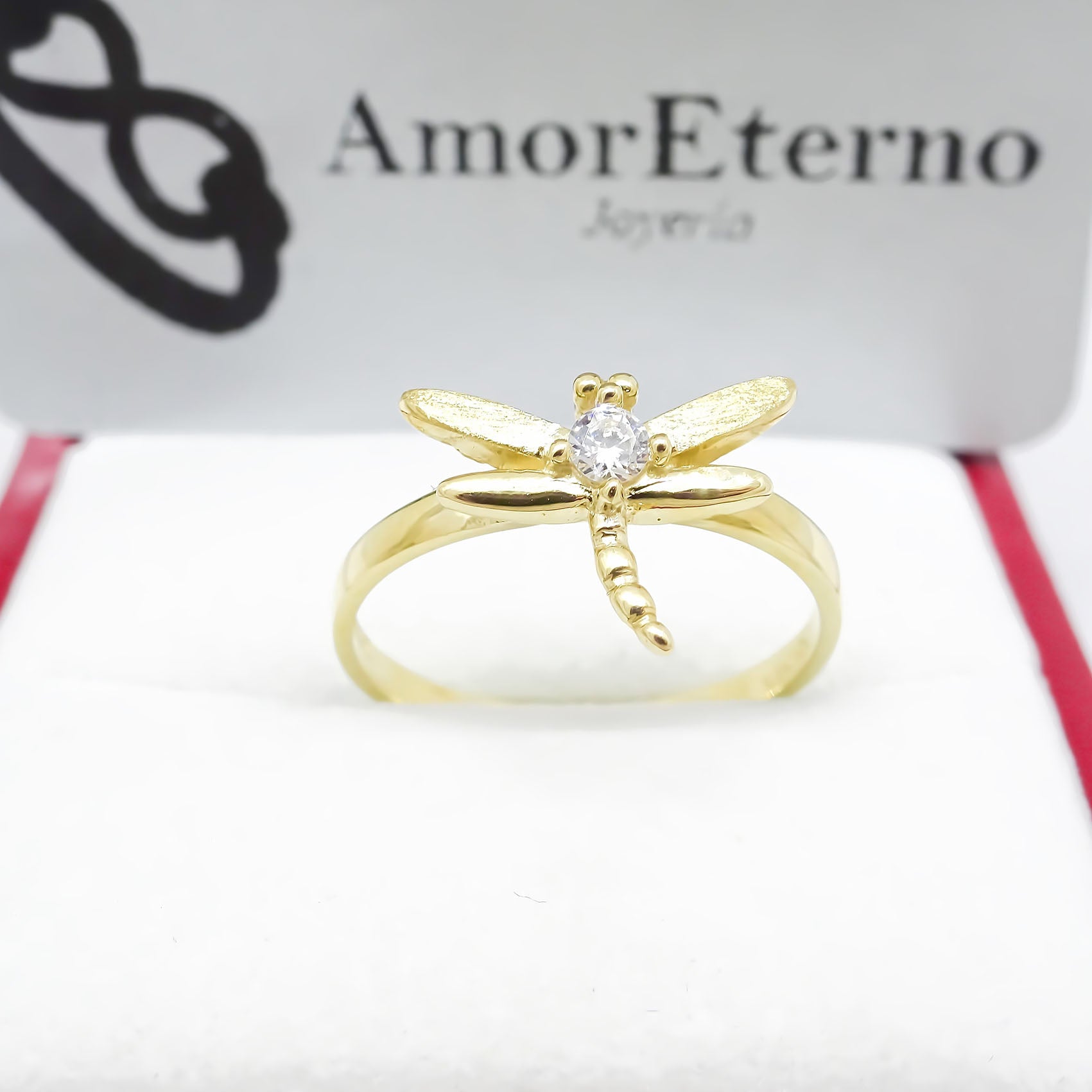 Amor Eterno - Anillo Libellule / Oro 14k Sólido / Amarillo