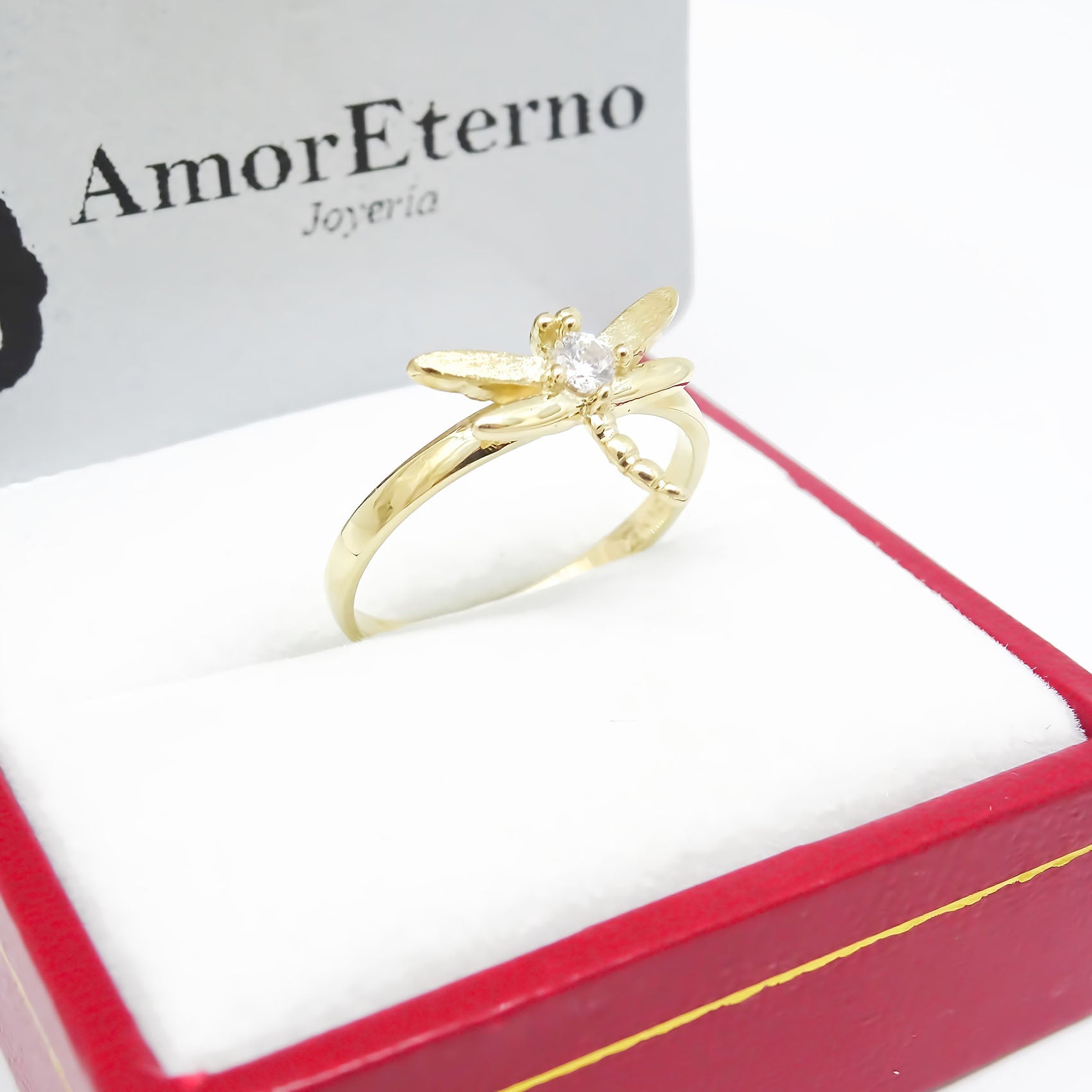 Amor Eterno - Anillo Libellule / Oro 14k Sólido / Amarillo