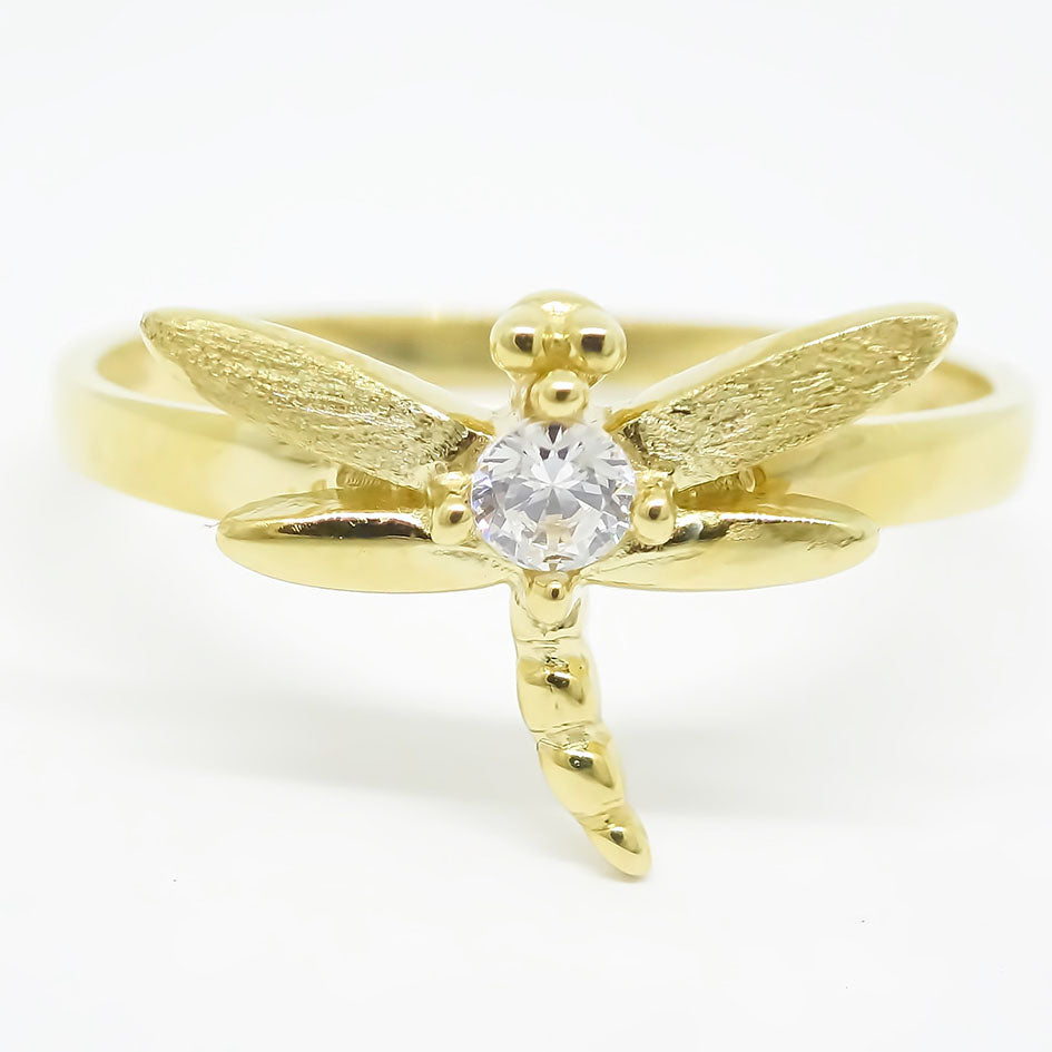 Amor Eterno - Anillo Libellule / Oro 14k Sólido / Amarillo