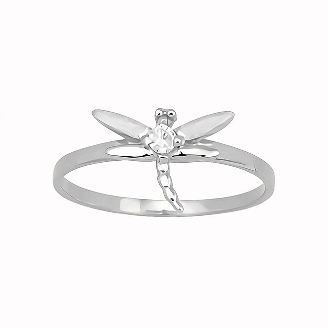 Amor Eterno - Anillo Libellule / Oro 14k Sólido / Blanco