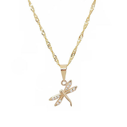 Amor Eterno - Dije Libélula En Oro 10k + Cadena de Regalo