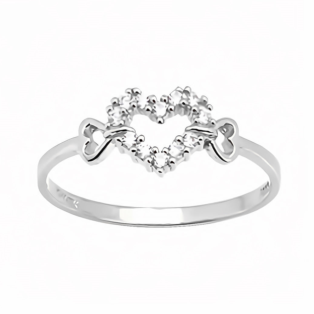 Amor Eterno - Anillo Corazón Flechado / Oro Sólido 10k