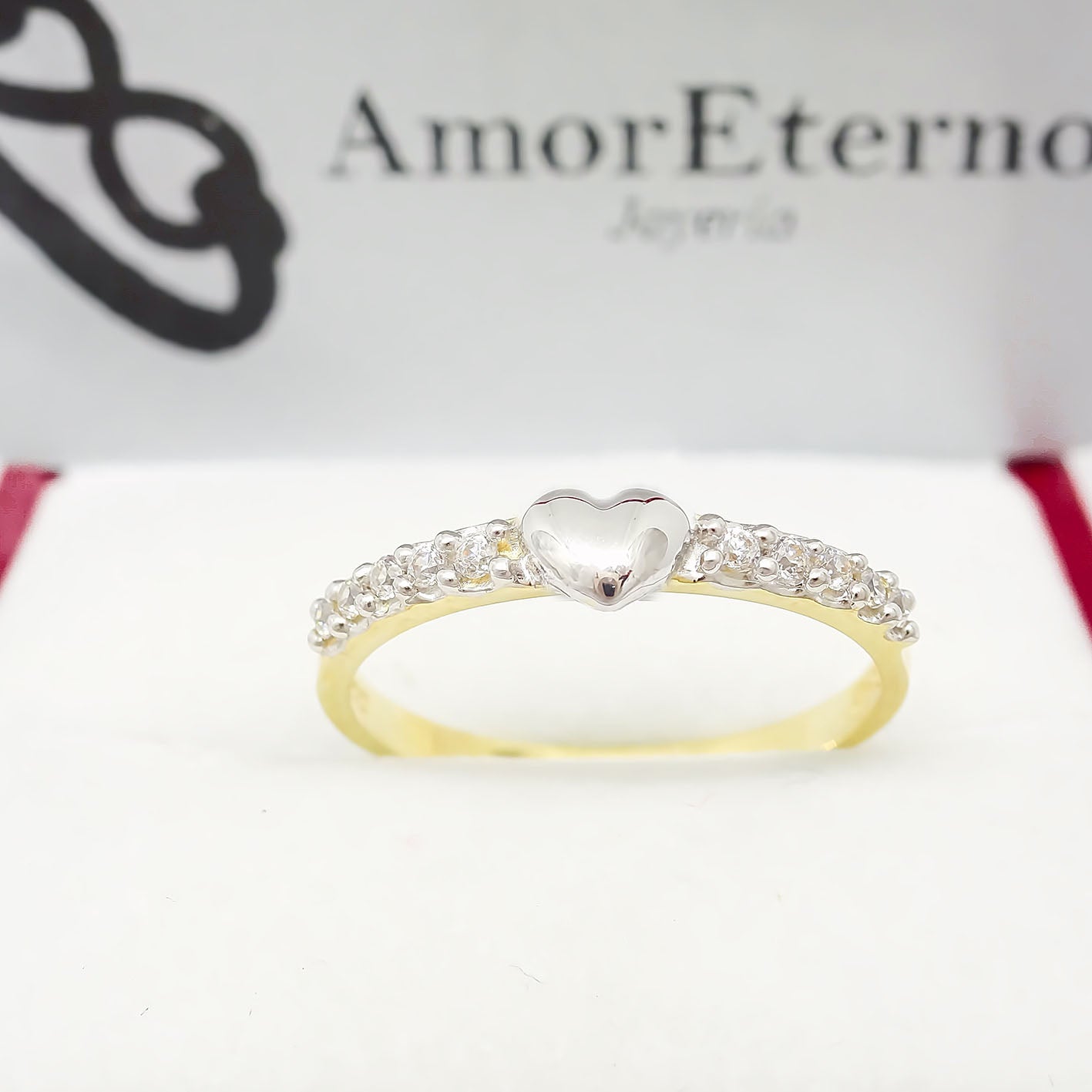 Amor Eterno - Churumbela / Corazón 10p* / Oro 14k Sólido / Amarillo