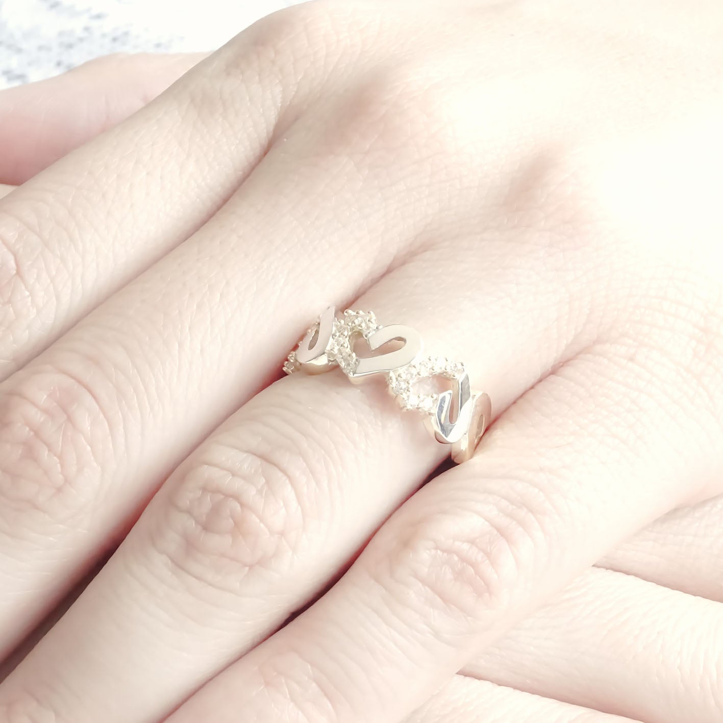 Anillo 3 Corazones 14k