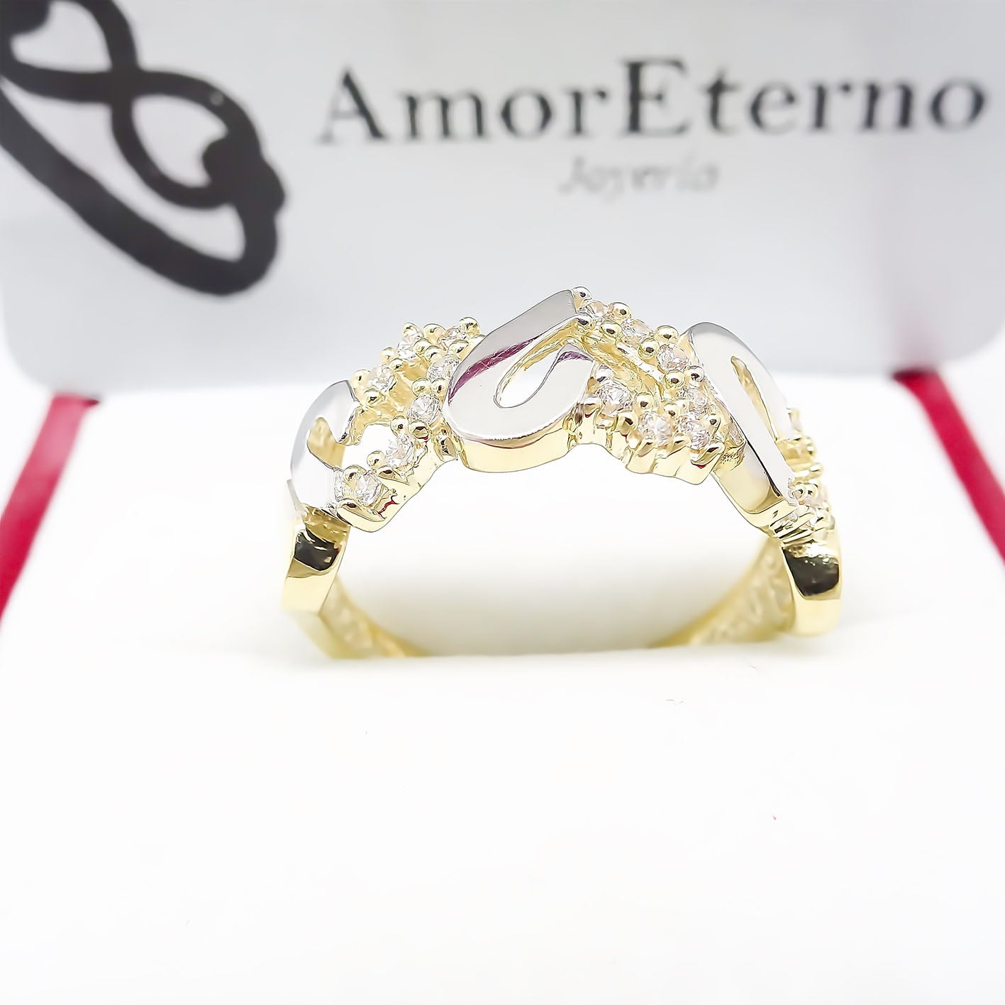 Anillo 3 Corazones 10k