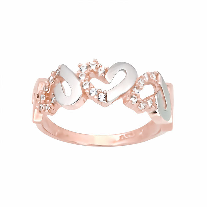 Anillo 3 Corazones 14k