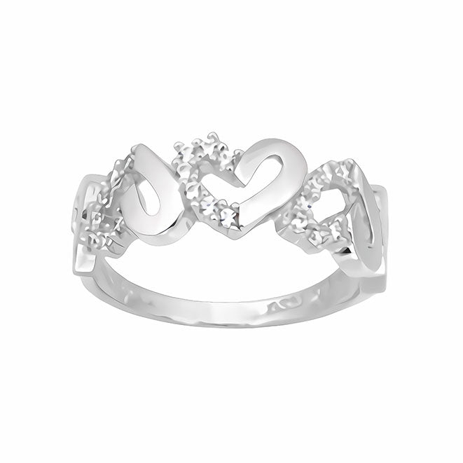 Anillo 3 Corazones 10k