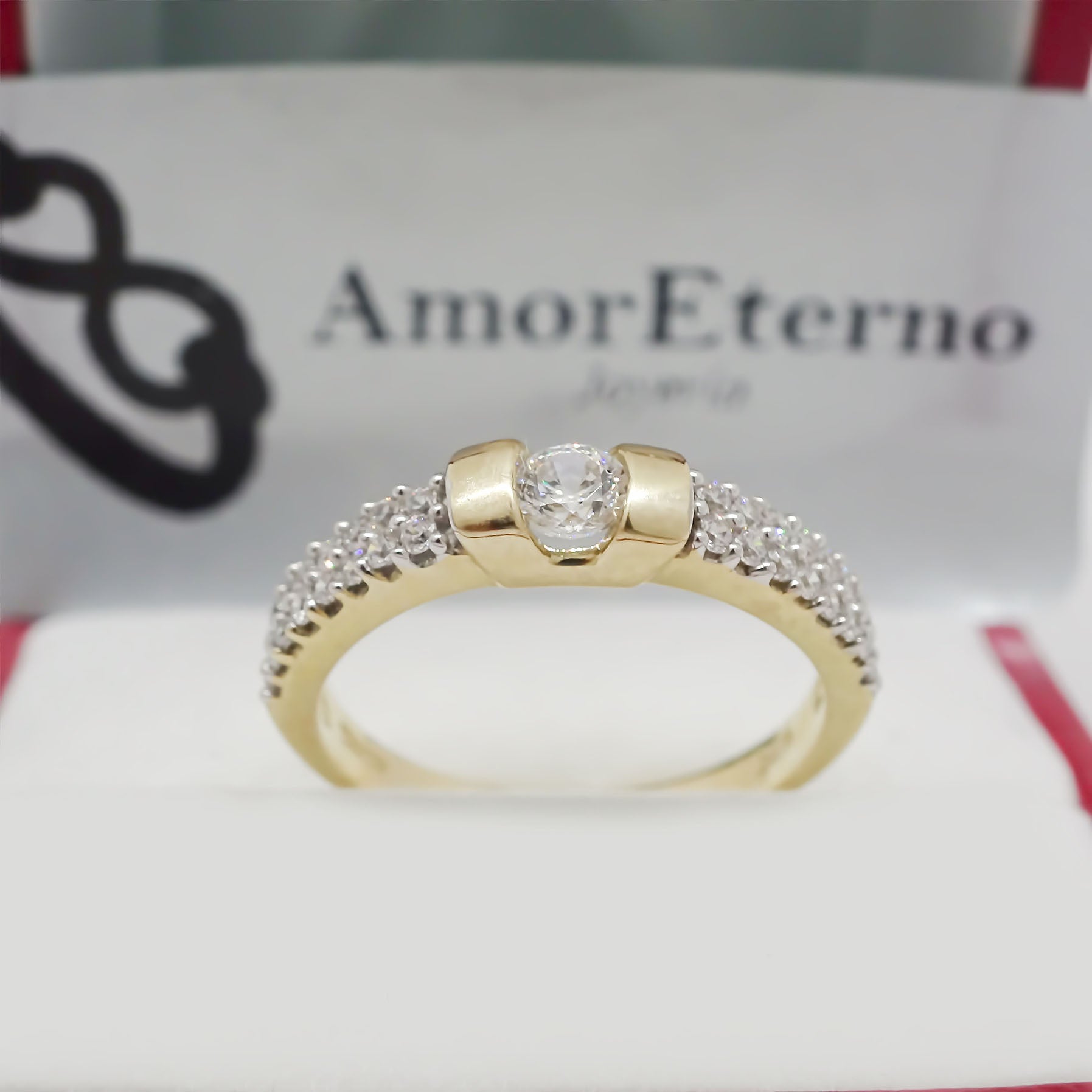 Amor Eterno - Solitario Hermoso / France / Oro 14k Solido