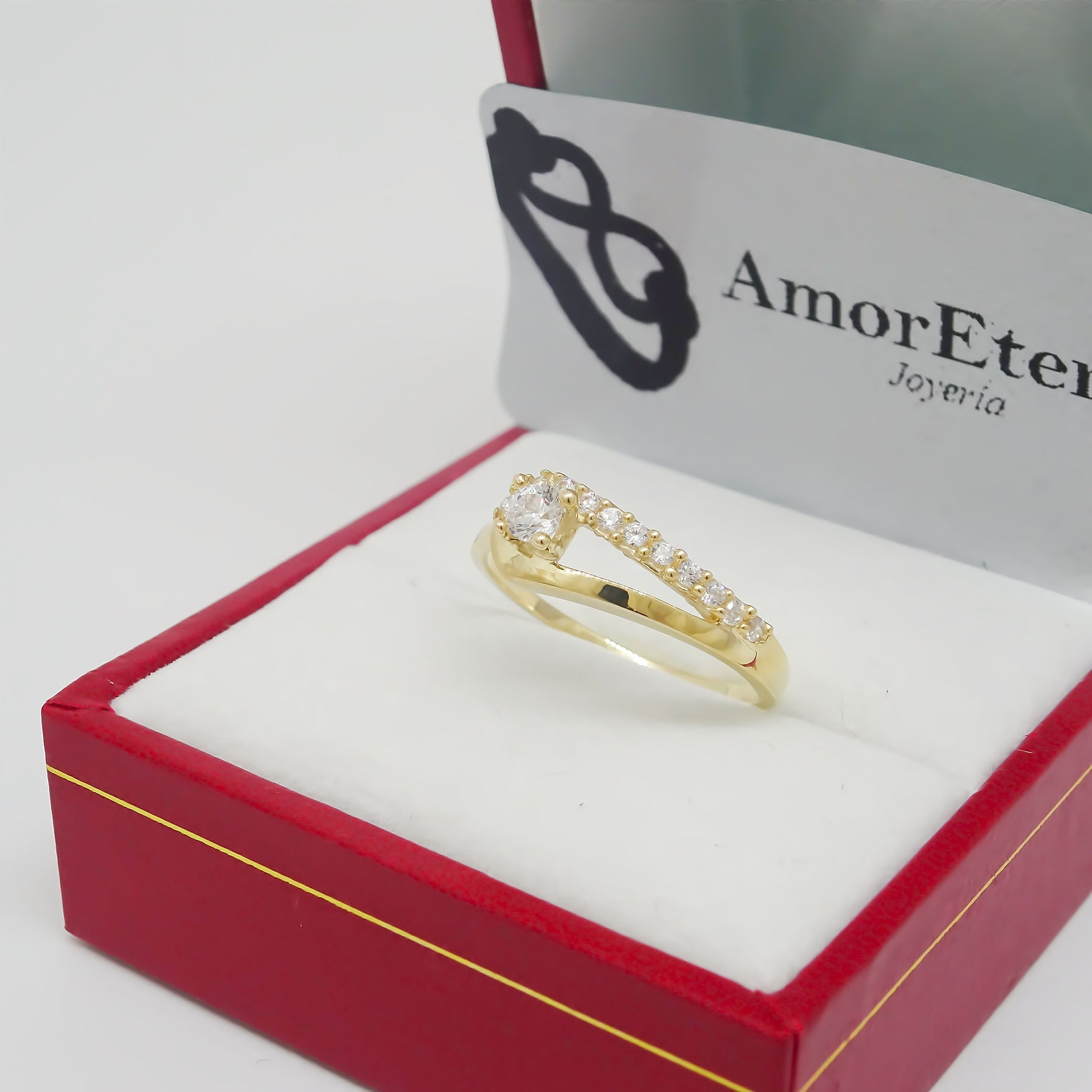 Amor Eterno - Anillo Drop / Oro 14k Sólido