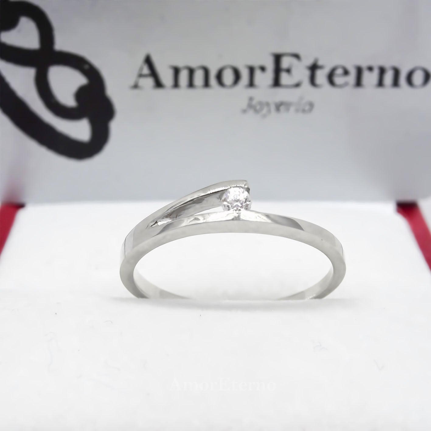 Amor Eterno - Solitario Hermoso / Zauber / Oro 14k Sólido / Blanco