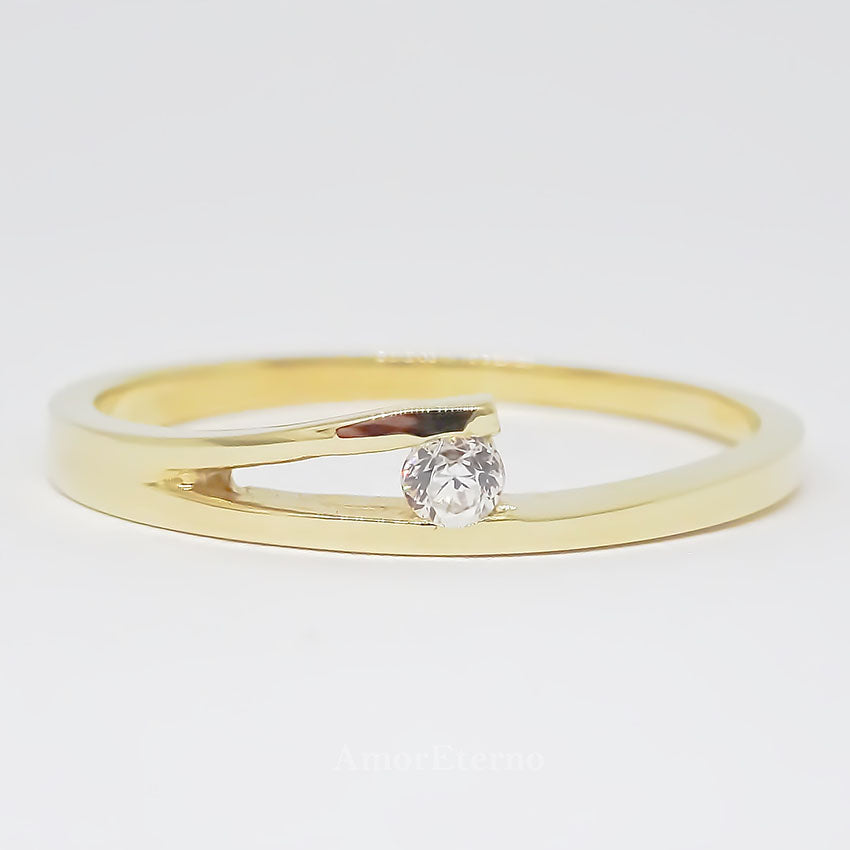 Amor Eterno - Solitario Hermoso / Zauber / Oro 14k Sólido / Amarillo