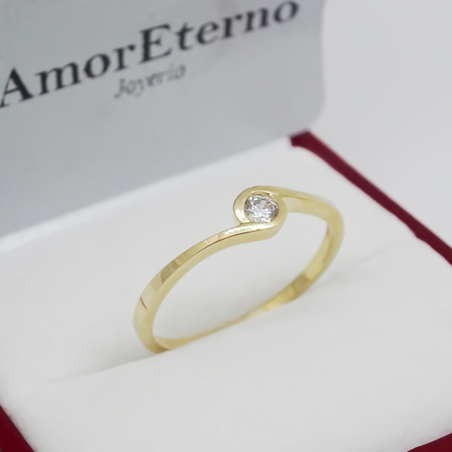 Amor Eterno - Anillo Paloma / Oro Sólido 14k