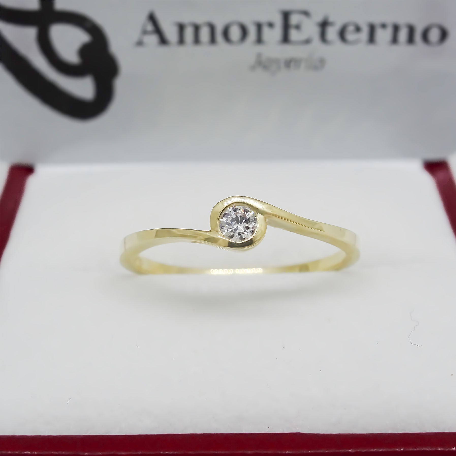 Amor Eterno - Anillo Paloma / Oro Sólido 10k