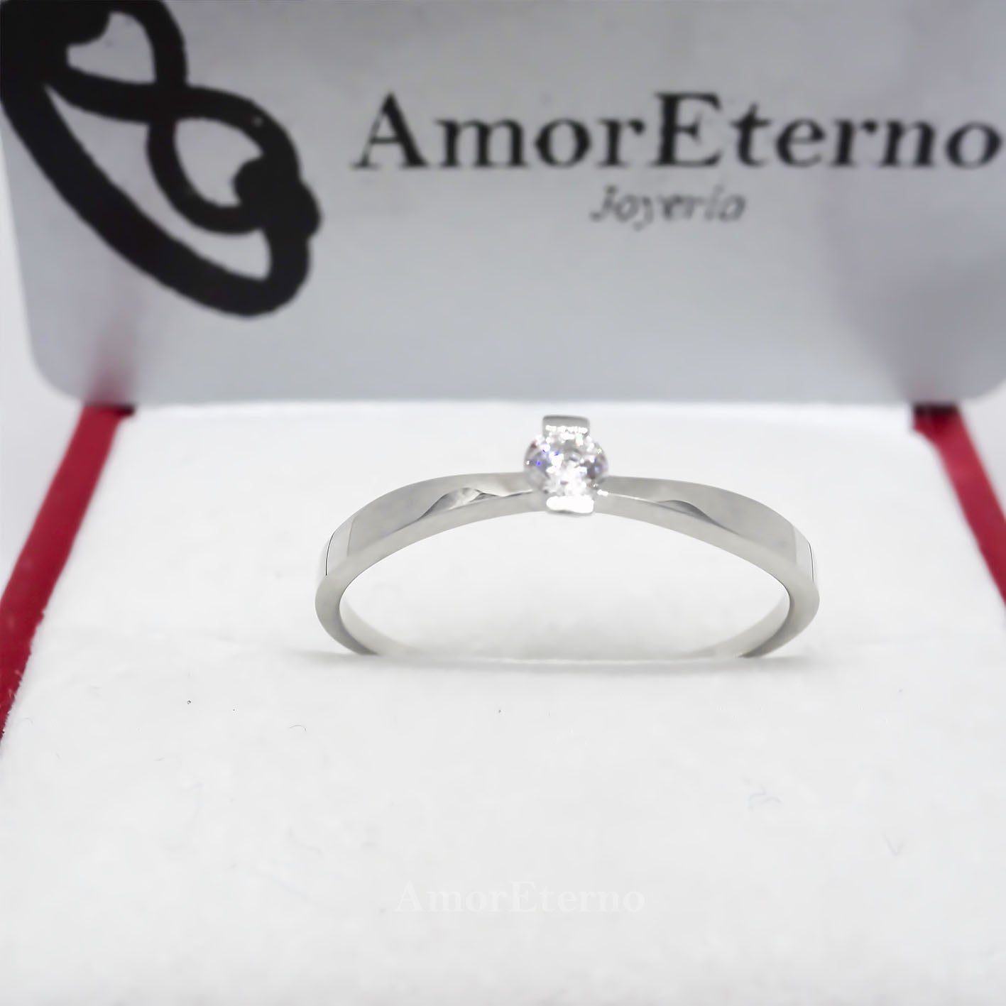 Amor Eterno - Solitario Hermoso / Velmont / Oro 14k Sólido / Blanco