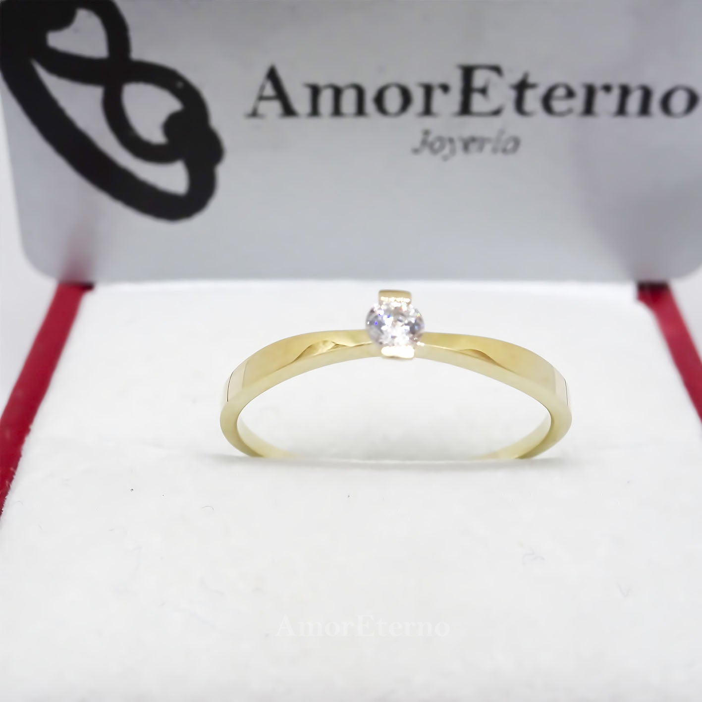 Amor Eterno - Solitario Hermoso / Velmont / Oro 14k Sólido / Amarillo