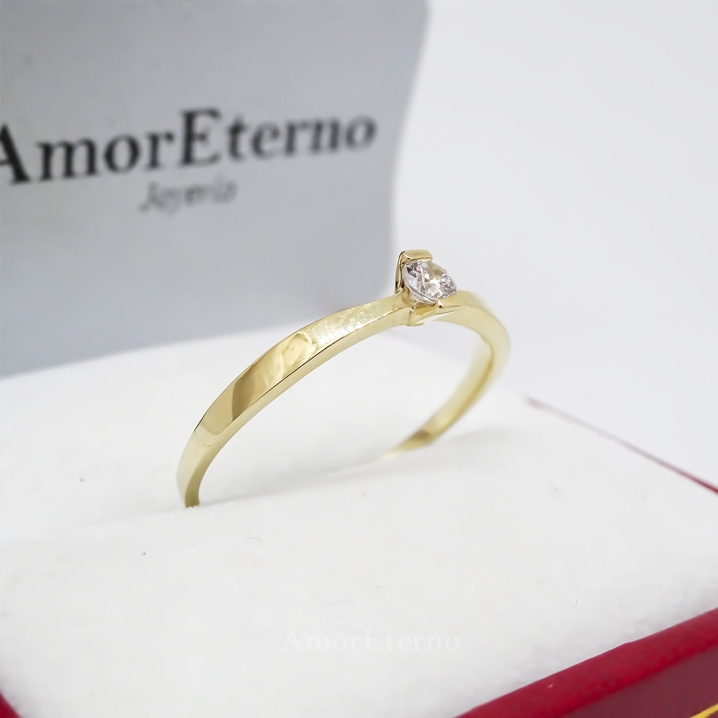 Amor Eterno - Solitario Hermoso / Velmont / Oro 10k Sólido / Amarillo