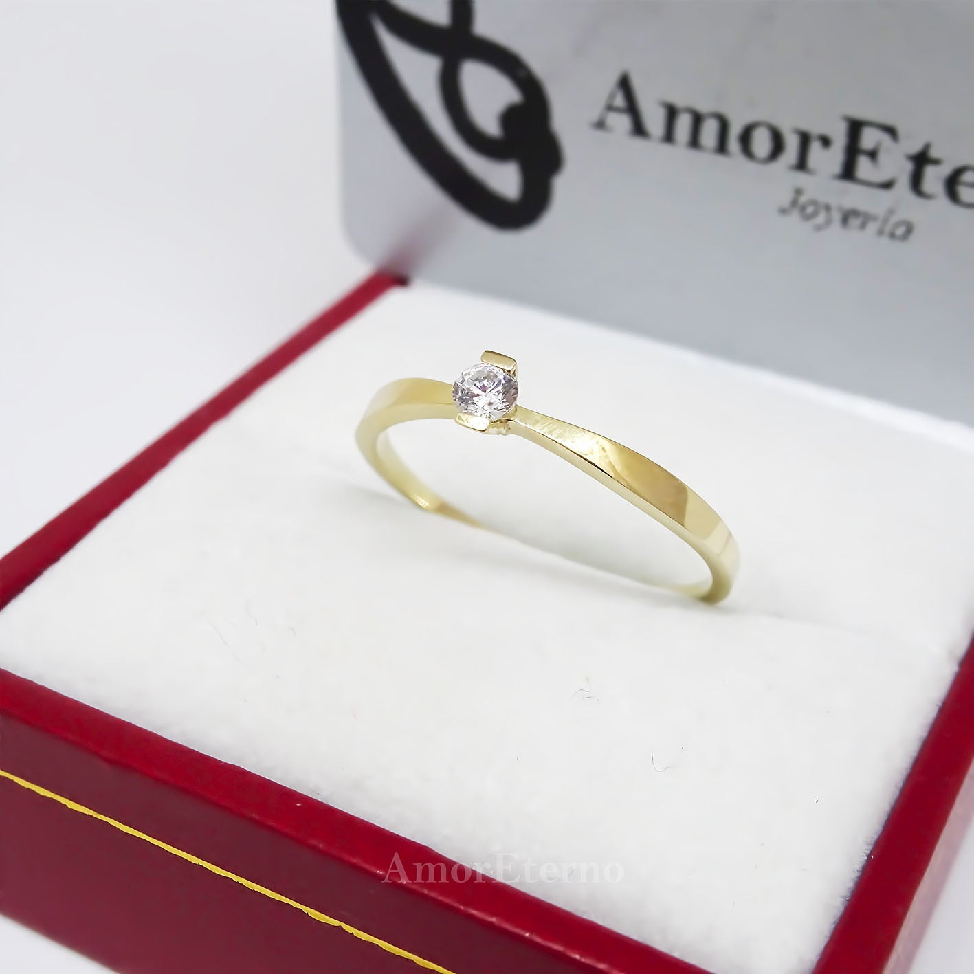Amor Eterno - Solitario Hermoso / Velmont / Oro 14k Sólido / Amarillo