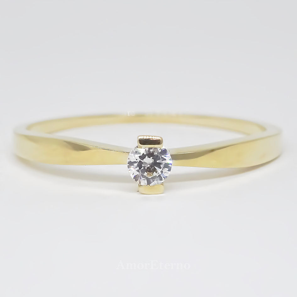Amor Eterno - Solitario Hermoso / Velmont / Oro 14k Sólido / Amarillo