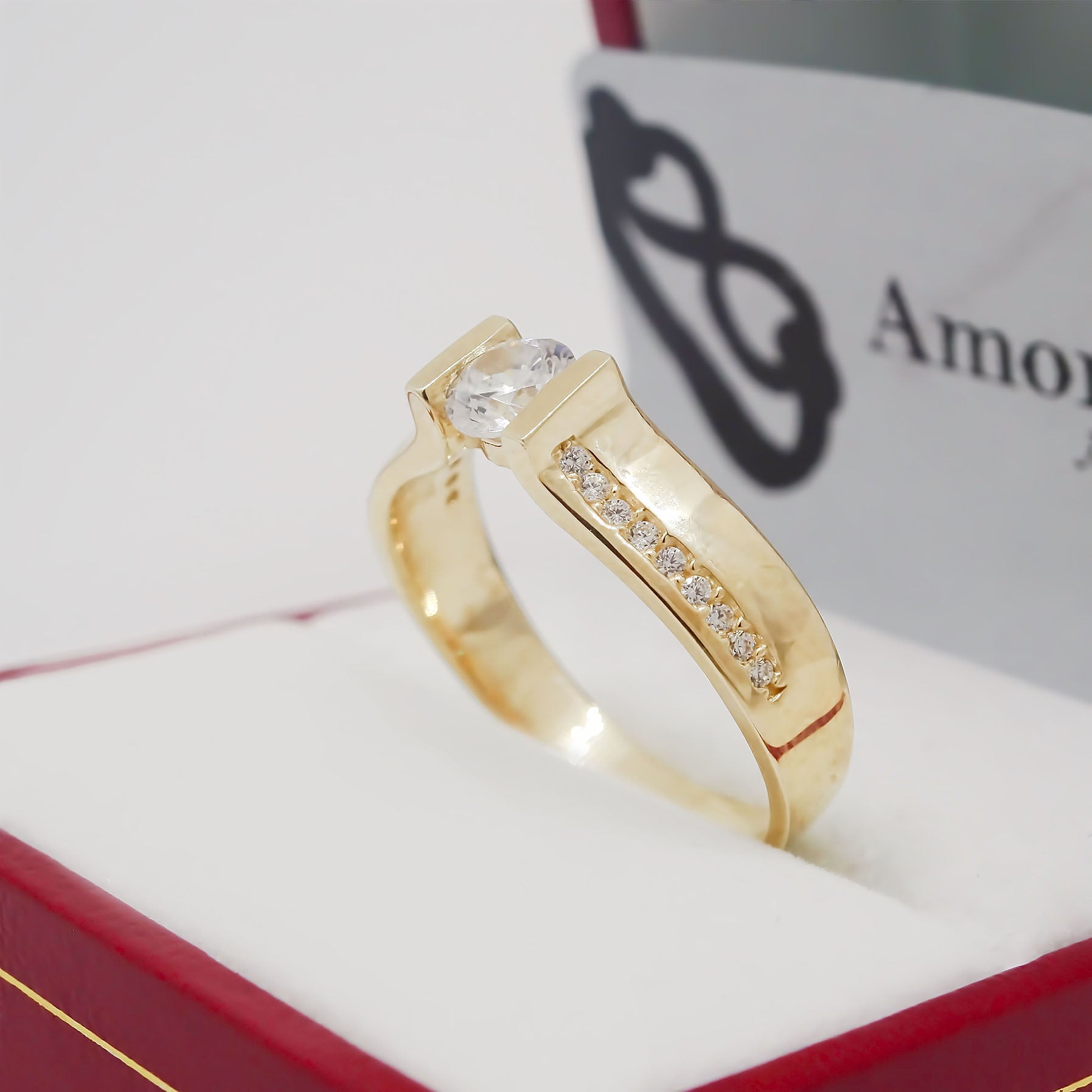 Amor Eterno - Anillo Gemini / Oro Sólido 10k