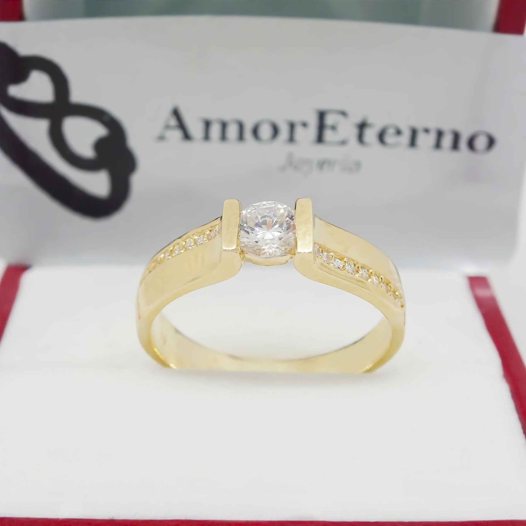 Amor Eterno - Anillo Gemini / Oro Sólido 14k