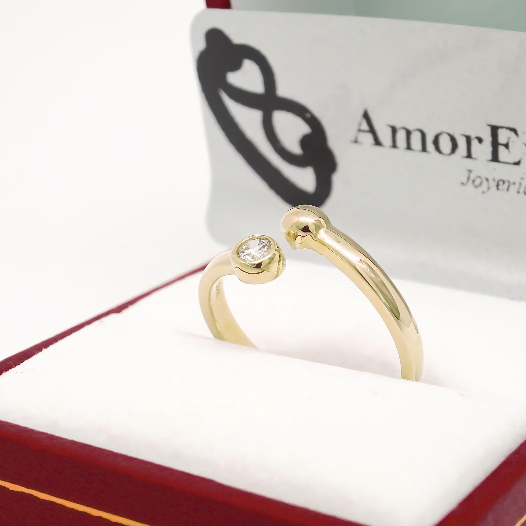 Amor Eterno - Anillo You & Me / Oro Sólido 14k
