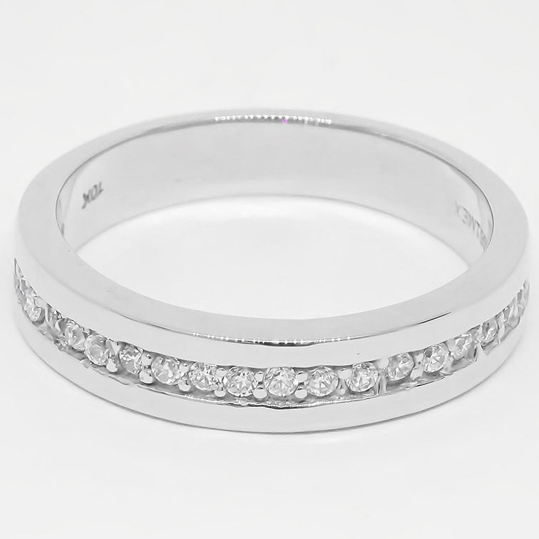 Amor Eterno - Anillo Tiana / Oro Sólido 10k / Blanco