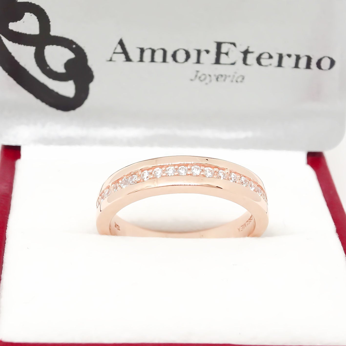 Amor Eterno - Anillo Tiana / Oro Sólido 14k / Rosa