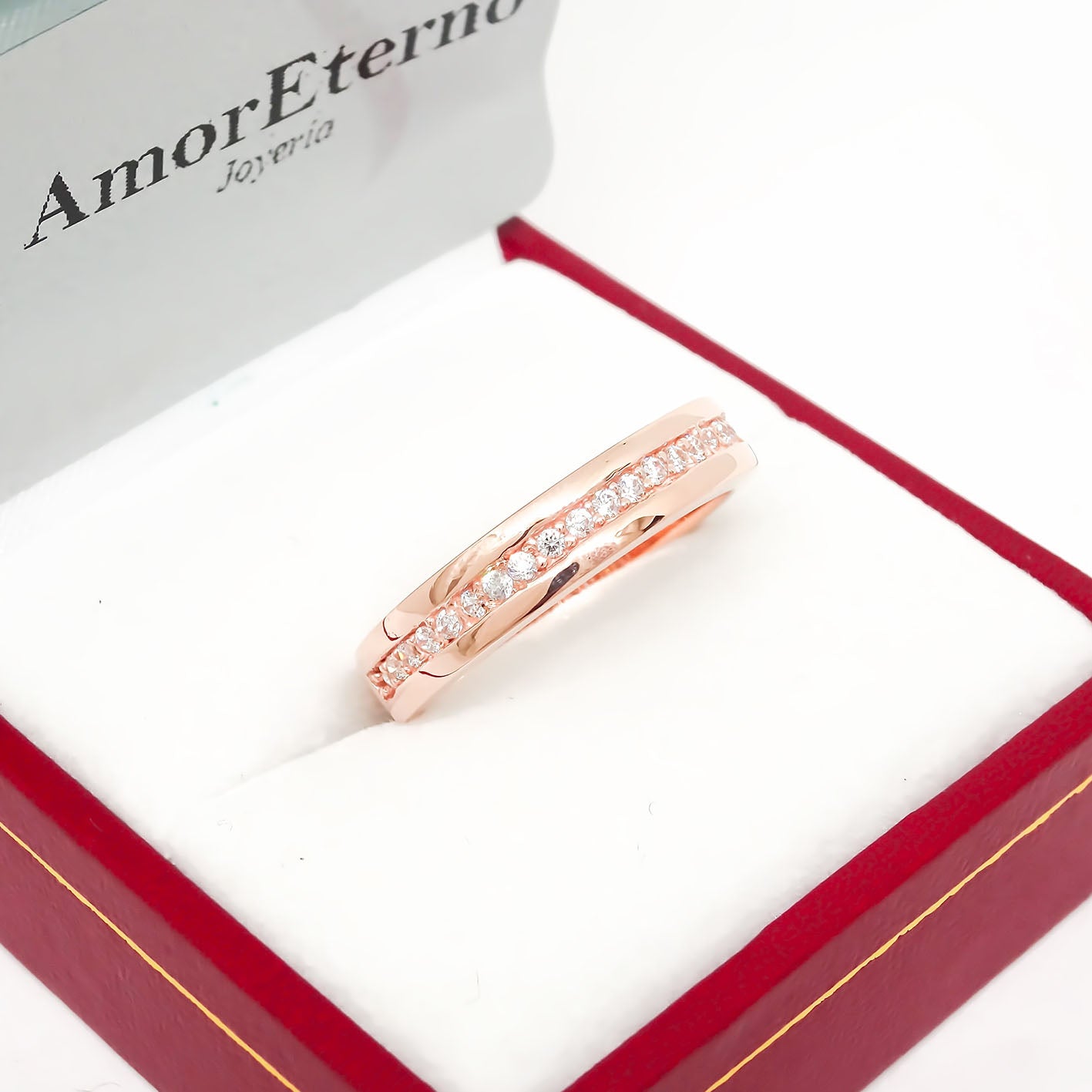 Amor Eterno - Anillo Tiana / Oro Sólido 10k / Rosa