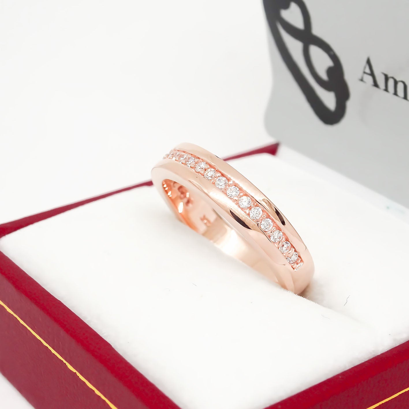 Amor Eterno - Anillo Tiana / Oro Sólido 14k / Rosa