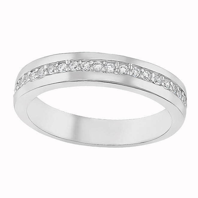 Amor Eterno - Anillo Tiana / Oro Sólido 10k / Blanco