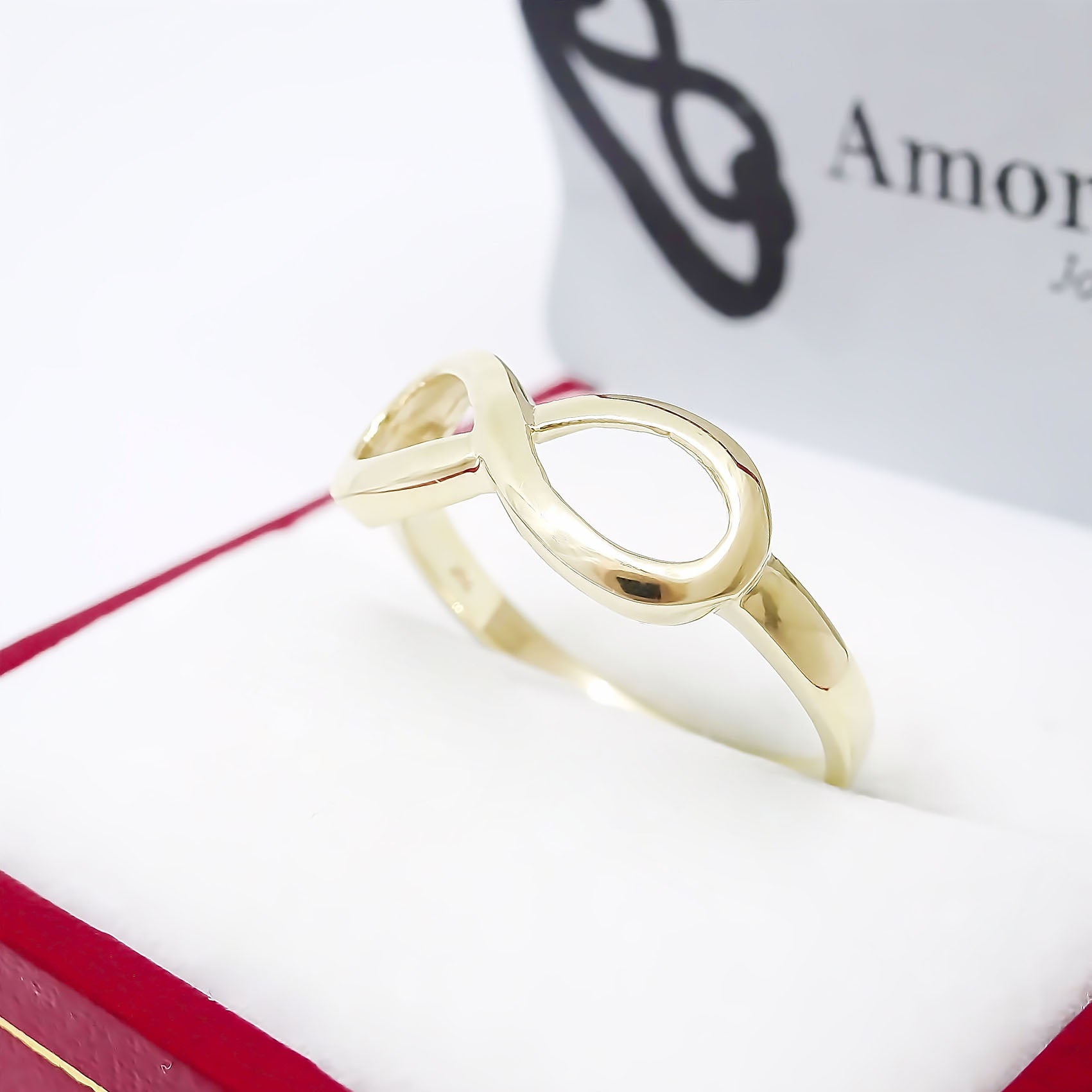 Amor Eterno - Anillo Infinito Grande / Oro Solido 14k