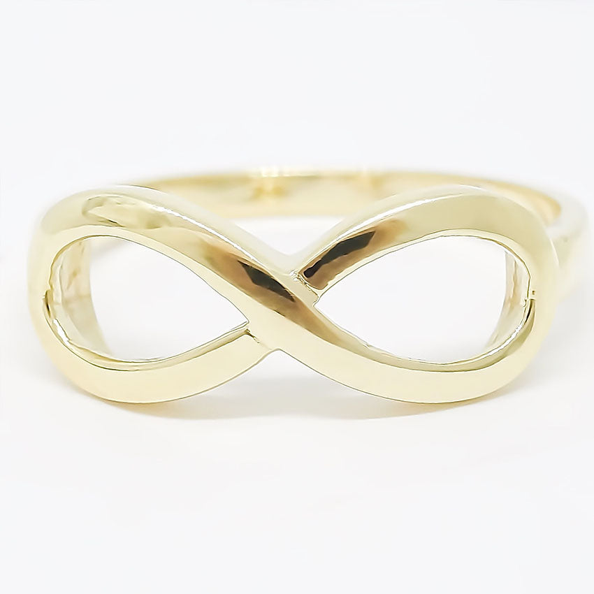 Amor Eterno - Anillo Infinito Fabricado Gde / Oro 10k Solido