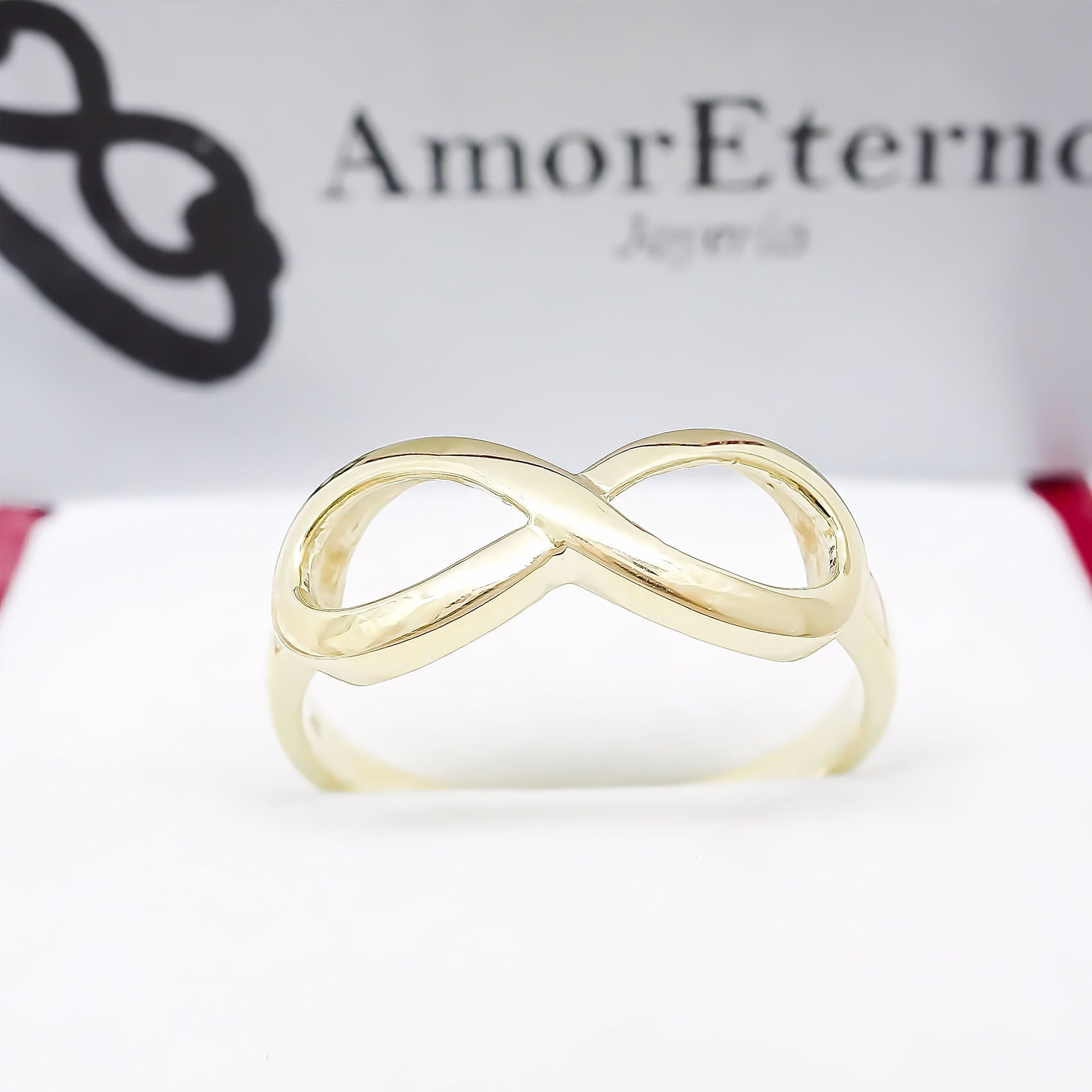Amor Eterno - Anillo Infinito Fabricado Gde / Oro 10k Solido