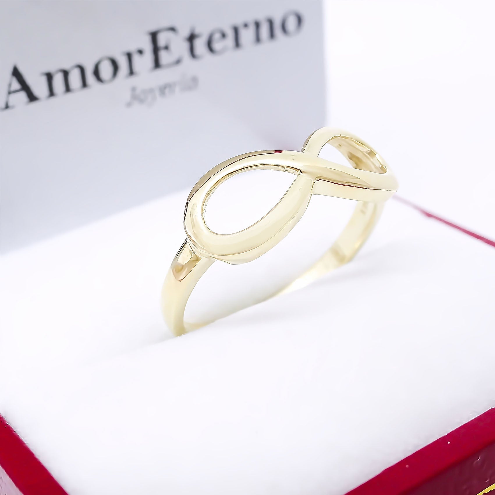 Amor Eterno - Anillo Infinito Grande / Oro Solido 14k
