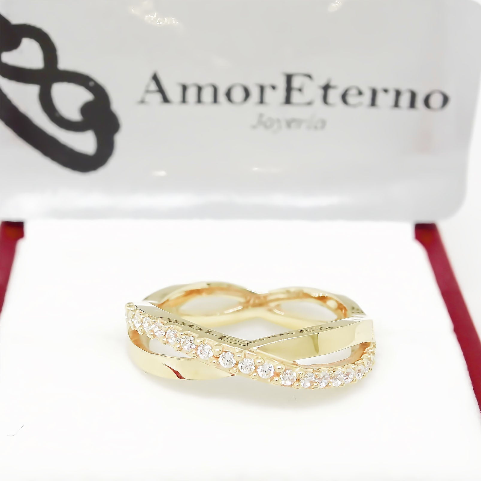 Amor Eterno - Anillo Infinity Diamond / Oro Sólido 14k