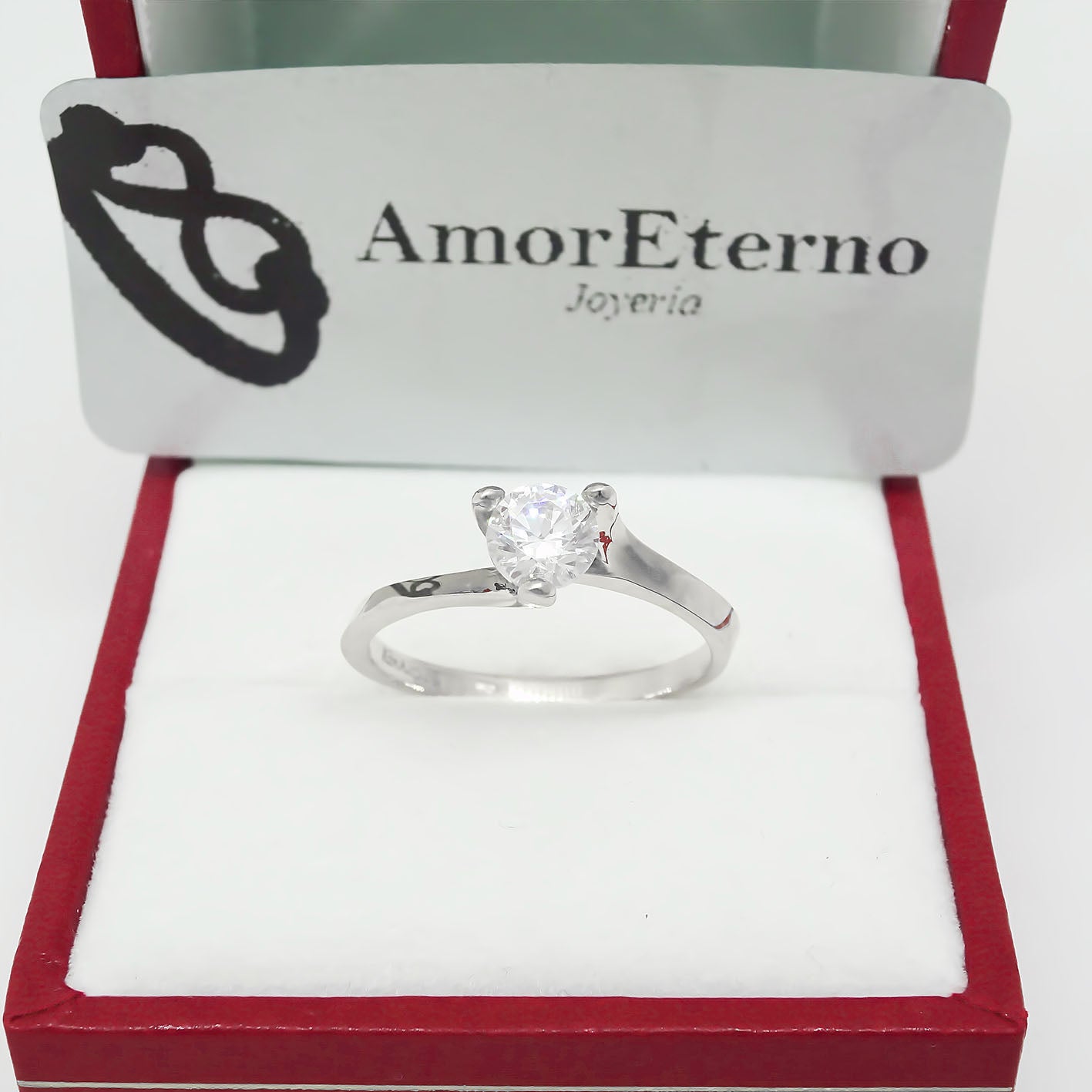Amor Eterno - Anillo Lucky / Oro 14k Sólido / Blanco