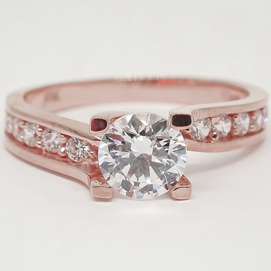 Amor Eterno - Anillo Elenna / Oro Sólido 14k / Rosa