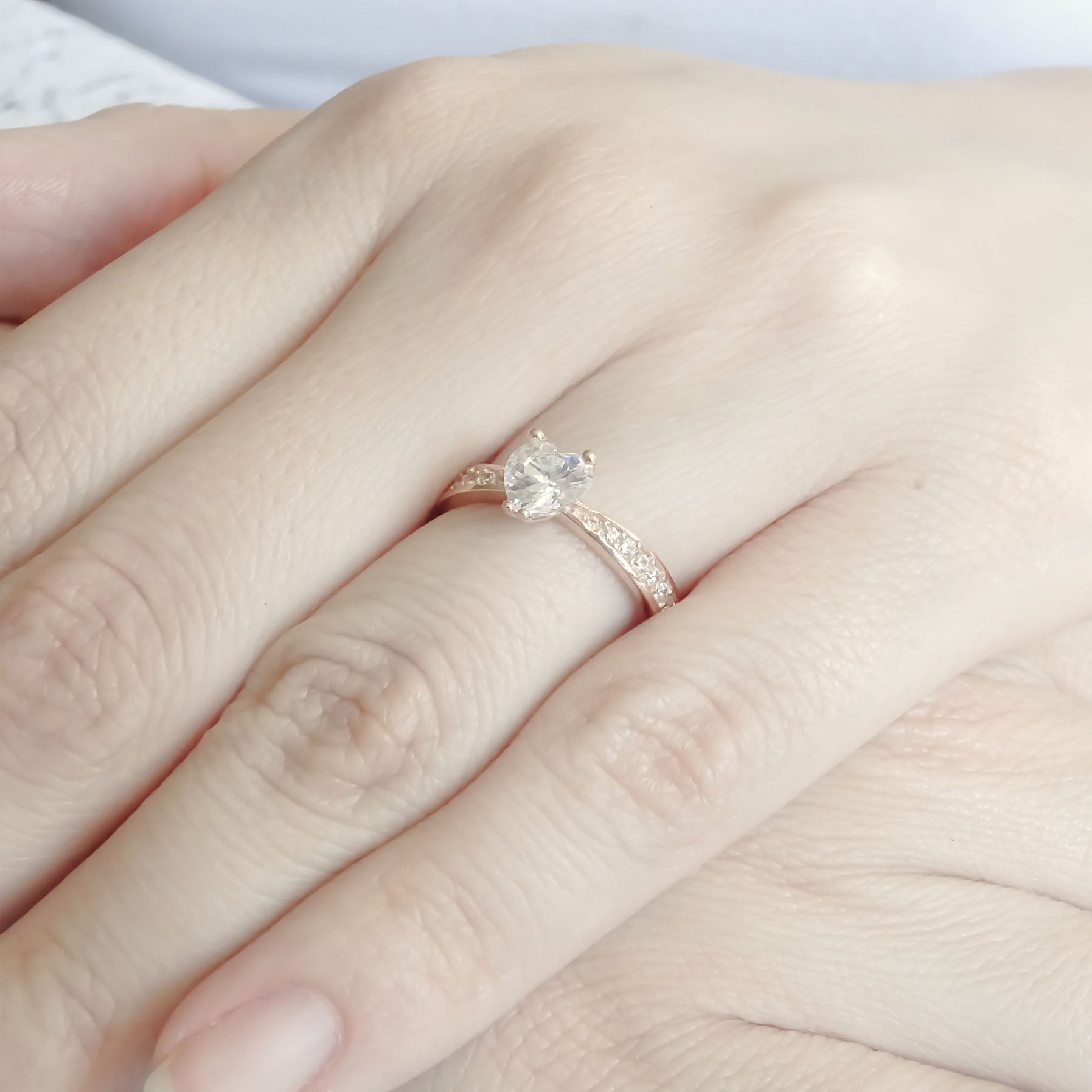 Amor Eterno - Anillo Corazón Amber / Oro 10k