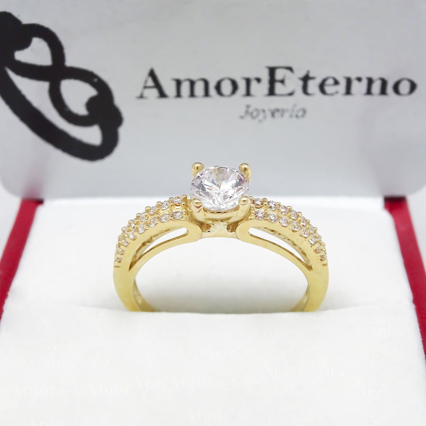 Amor Eterno - Anillo Europa / Oro Sólido 14k / Amarillo