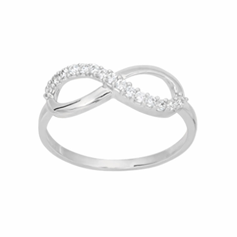 Amor Eterno - Anillo Infinito Con Diamantes / Oro Sólido 14k