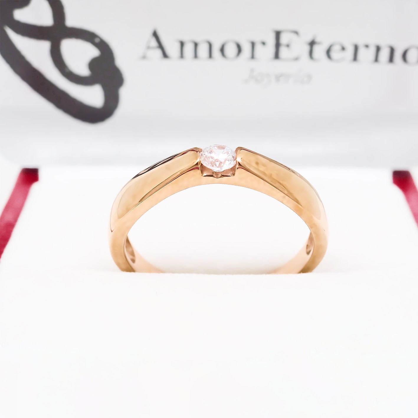Amor Eterno - Anillo Nikki / Oro Sólido 14k / Rosa