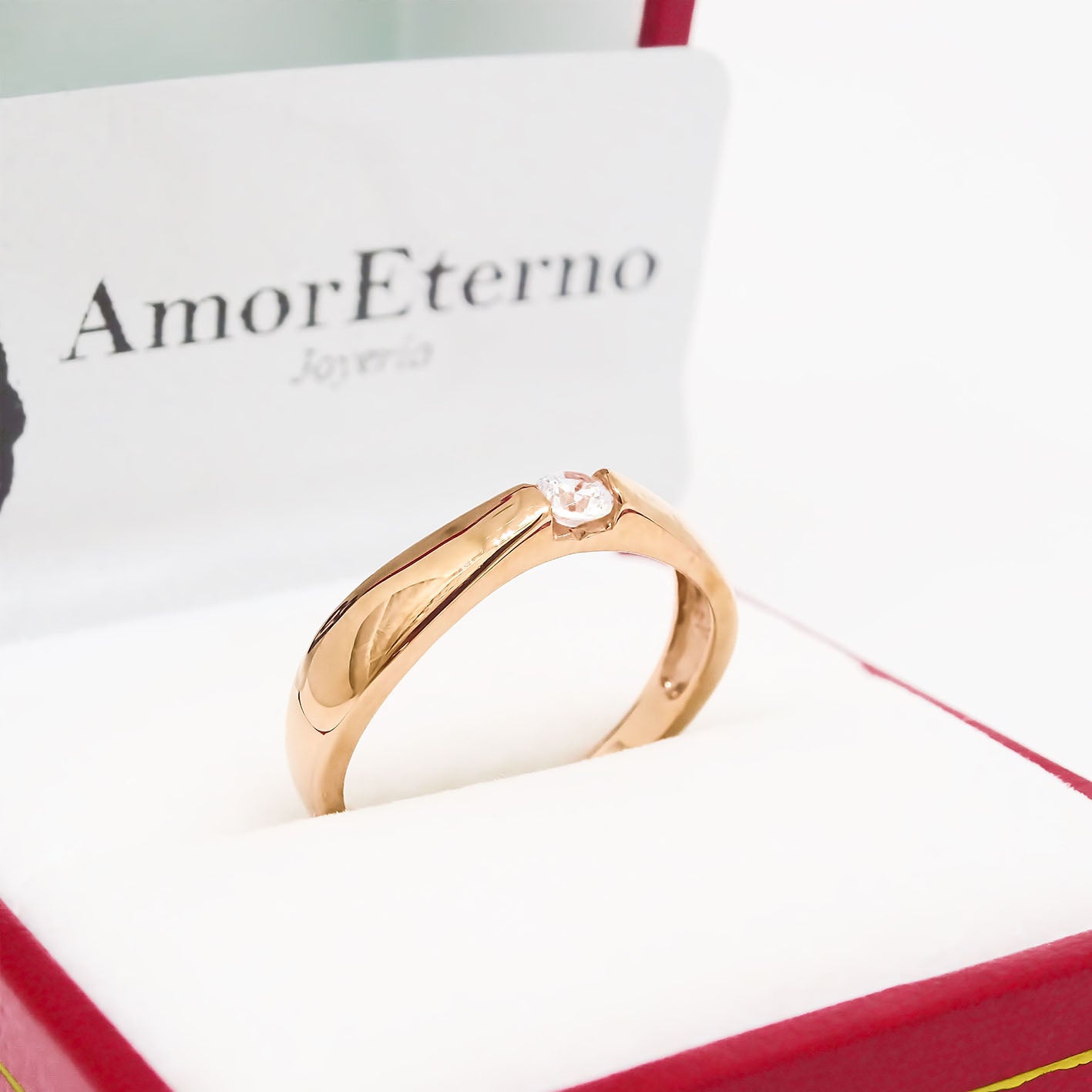 Amor Eterno - Anillo Nikki / Oro Sólido 14k / Rosa