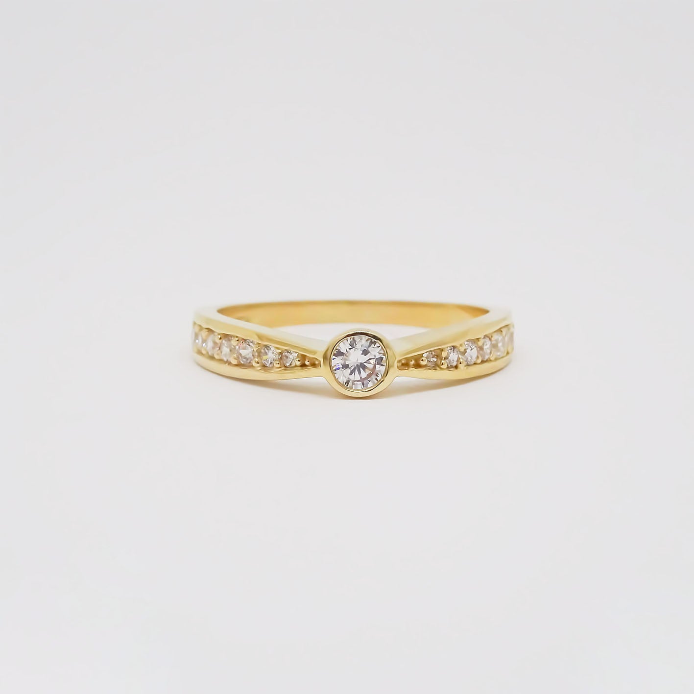 Amor Eterno - Anillo Redondel / Oro 14k Solido / Amarillo